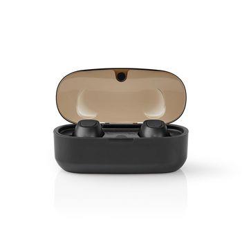 Nedis Fullt Trådlösa hörlurar | Bluetooth® | Maximal batteritid: 5 hrs | Tryck på Kontroll | Batteri hölje | Trådlöst laddningsfodral | Inbygd mikrofon | Stöd för röststyrning | Svart