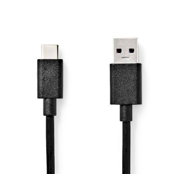 Nedis USB-kabel | USB 3.2 Gen 1 | USB-A Hane | USB-C- Hane | 15 W | 5 Gbps | Nickelplaterad | 1.00 m | Rund | PVC | Svart | Kuvert