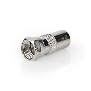 Nedis Satellite & Antenn Adapter | F Hane | IEC (Koax) Hane | Nickelplaterad | 75 Ohm | Rak | Metall | Silver | 10 st. | Plastpåse