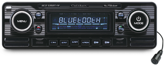 Caliber Bilstereo / Retro look / Svart
