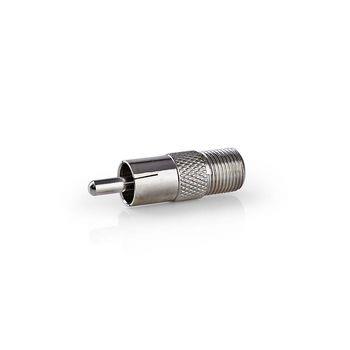 Nedis Satellite & Antenn Adapter | RCA Hane | F Hona | Nickelplaterad | 75 Ohm | Rak | Metall | Silver | 10 st. | Plastpåse