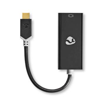 Nedis USB-C- Adapter | USB 3.2 Gen 1 | USB-C- Hane | Mini DisplayPort Hona | 0.20 m | Rund | Guldplaterad | PVC | Antracit | Kartong med fönster