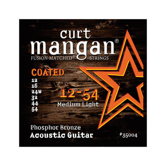 Curt Mangan 35004 Coated Phosphor Bronze western-gitarr-strängar 012-054