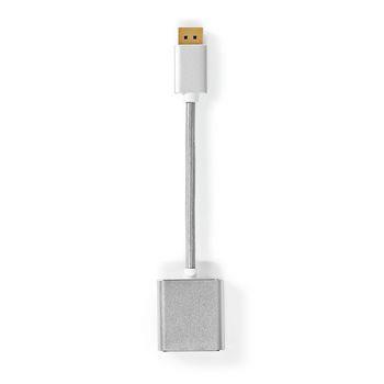 Nedis Displayport-kabel | DisplayPort Hane | DVI-D 24+1-Pin Hona | 1080p | Guldplaterad | 0.20 m | Rund | Flätad | Silver | Kartong med täckt fönster