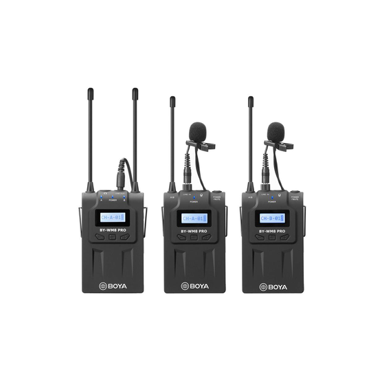 BOYA Mikrofon Lavalier x2 Trådlös BY-WM8 Pro-K2 3.5mm & XLR