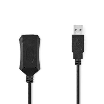 Nedis Aktiv USB-kabel | USB 2.0 | USB-A Hane | USB-A Hona | 480 Mbps | 10.0 m | Rund | Nickelplaterad | PVC | Koppar | Kuvert