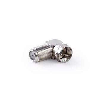 Nedis Satellite & Antenn Adapter | F Hane | F Hona | Nickelplaterad | 75 Ohm | Vinklat 90° | Metall | Silver | 10 st. | Plastpåse