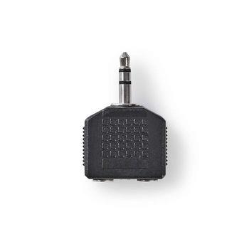 Nedis Stereo Audio Adapter | 3.5 mm Hane | 2x 3.5 mm, Hona | Nickelplaterad | Rak | ABS | Svart | 10 st. | Plastpåse