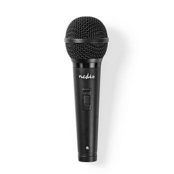 Nedis Trådad Mikrofon | Kardioid | Avtagbar kabel | 5.00 m | 80 Hz - 13 kHz | 600 Ohm | -72 dB | På / av-knapp | ABS / Aluminium | Svart