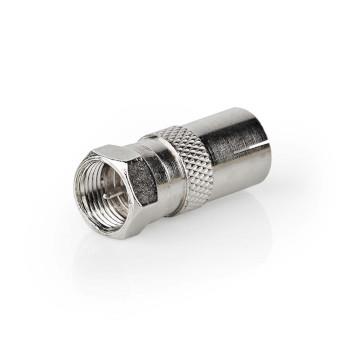 Nedis Satellite & Antenn Adapter | F Hane | IEC (Koax) Hona | Nickelplaterad | 75 Ohm | Rak | Metall | Silver | 10 st. | Plastpåse