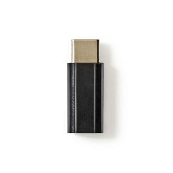 Nedis USB-C- Adapter | USB 2.0 | USB-C- Hane | USB Micro-B Hona | 480 Mbps | Nickelplaterad | Svart | Kuvert