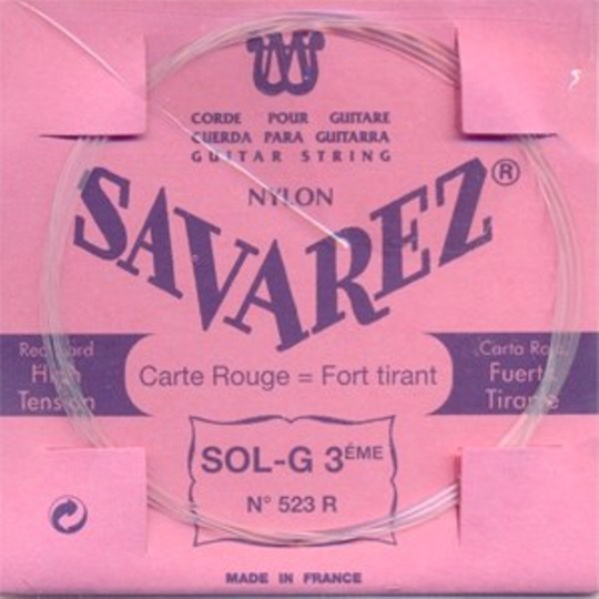 Savarez 523R G3 lös spansk gitarr-sträng, röd