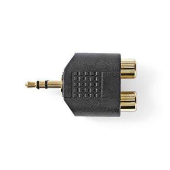 Nedis Stereo Audio Adapter | 3.5 mm Hane | 2x RCA Hona | Guldplaterad | Rak | ABS | Antracit | 1 st. | Låda