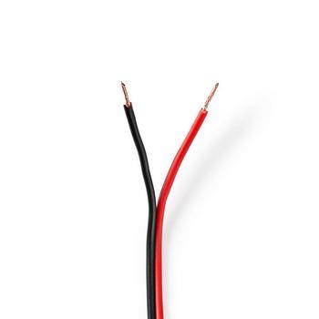 Nedis Högtalarkabel | 2x 0.75 mm² | Koppar | 25.0 m | Rund | PVC | Röd / Svart | Rulle