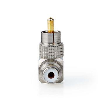 Nedis Mono Audio Adapter | RCA Hane | RCA Hona | Guldplaterad | Vinklat 90° | Metall | Grått Med Metall / Metall | 2 st. | Kartong med fönster
