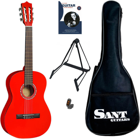 Sant Guitars CJ-36-RD Akustisk 3/4 barngitarr röd paketlösning