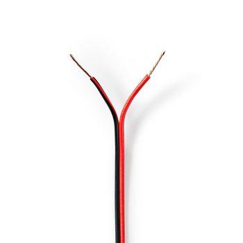 Nedis Högtalarkabel | 2x 0.50 mm² | CCA | 100.0 m | Rund | PVC | Röd / Svart | Emballage