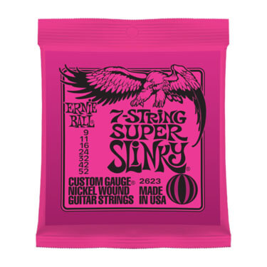 Ernie Ball 2623 Super Slinky el-gitarr-strängar, 7-strängat, 009-052