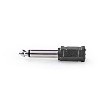 Nedis Mono Audio Adapter | 6.35 mm Hane | 3.5 mm Hona | Nickelplaterad | Rak | ABS | Svart | 10 st. | Plastpåse