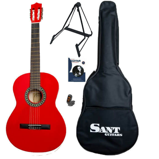 Sant CL-50-RD spansk gitarr röd, paketlösning