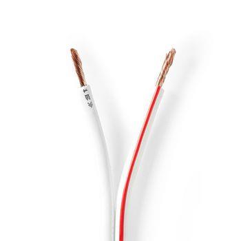 Nedis Högtalarkabel | 2x 2.50 mm² | CCA | 100.0 m | Rund | PVC | Vit | Emballage