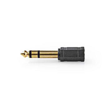 Nedis Stereo Audio Adapter | 6.35 mm Hane | 3.5 mm Hona | Guldplaterad | Rak | ABS | Svart | 10 st. | Plastpåse