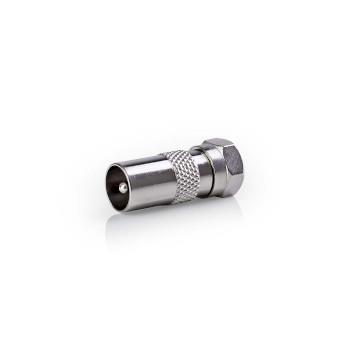 Nedis Satellite & Antenn Adapter | F Hane | IEC (Koax) Hane | Nickelplaterad | 75 Ohm | Rak | Metall | Silver | 1 st. | Låda
