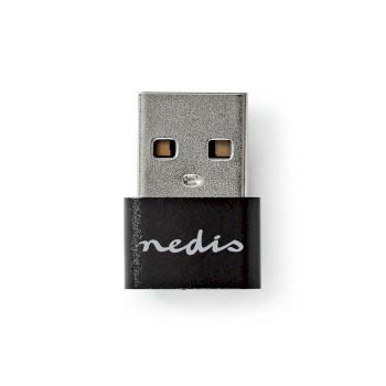Nedis USB-A Adapter | USB 2.0 | USB-A Hane | USB-C- Hona | 480 Mbps | Nickelplaterad | Svart | Kuvert