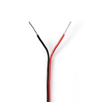 Nedis Högtalarkabel | 2x 0.35 mm² | CCA | 100.0 m | Rund | PVC | Röd / Svart | Emballage