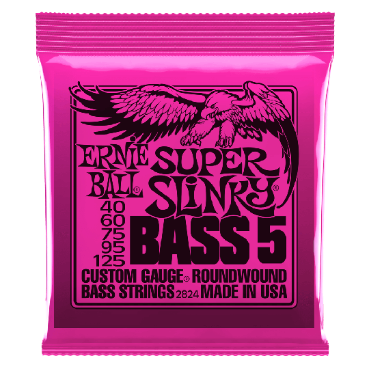 Ernie Ball Slinky Nickel Wound Bass Strings 5, Basgitarr Super Slinky 045-100