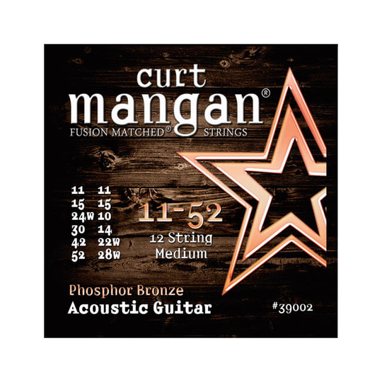 Curt Mangan 39002 Phosphor Bronze 12-strängad western-gitarrsträngar 011-052