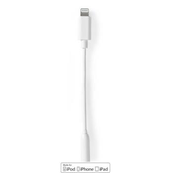 Nedis Lightning Adapter | Apple Lightning, 8-stifts | 3.5 mm Hona | Nickelplaterad | 0.10 m | Rund | PVC