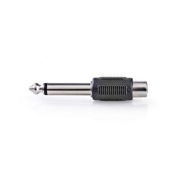 Nedis Mono Audio Adapter | 6.35 mm Hane | RCA Hona | Nickelplaterad | Rak | ABS | Svart | 1 st. | Låda