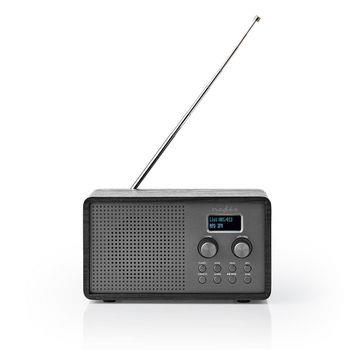 Nedis DAB+ Radio | Bordsdesign | DAB+ / FM | 1.3 " | Svart Vit Skärm | Batteridriven / USB ström | Digital | 4.5 W | Väckarklocka | Svart