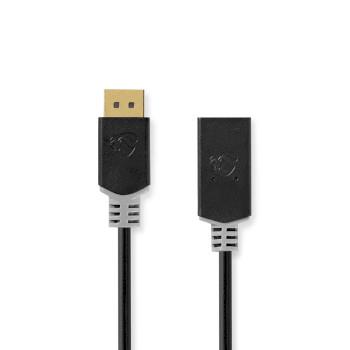 Nedis Displayport-kabel | DisplayPort Hane | HDMI- Kontakt | 4K@30Hz | Guldplaterad | 0.20 m | Rund | PVC | Antracit | Låda