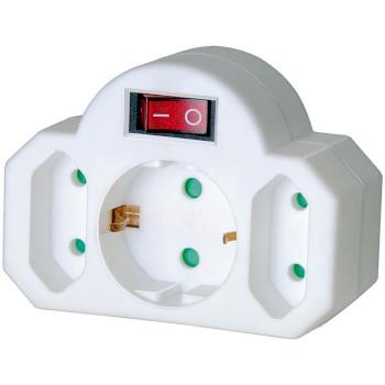 Brennenstuhl Adapter 1 jordade + 2 euro + brytar