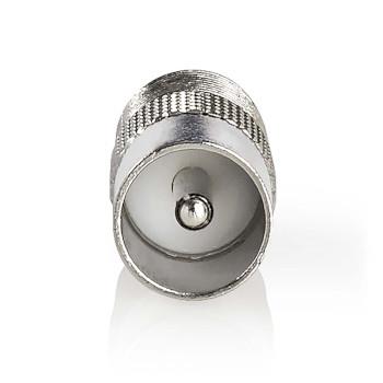 Nedis Satellite & Antenn Adapter | IEC (Koax) Hane | F Hona | Nickelplaterad | 75 Ohm | Rak | Metall | Silver | 1 st. | Kartong med fönster