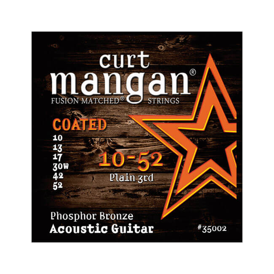 Curt Mangan 35002 Coated Phosphor Bronze western-gitarr-strängar 010-052