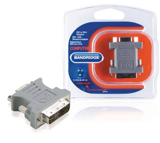 Bandridge DVI-Adapter DVI-A 12+5p hane - VGA Hona Grå