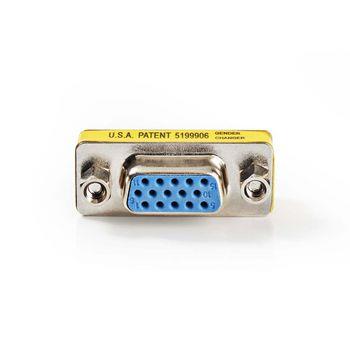 Nedis VGA-adapter | VGA hona 15p | VGA hona 15p | Nickelplaterad | Rak | Metall | Metall | Plastpåse
