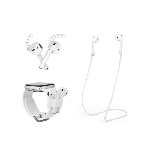 NORTH Airpods Sport Kit Silicone Eartips Neckstrap Watchbandholder Vit