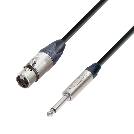 Neutrik mikrofonsignalkabel XLR hona till 6,3 mm jack mono 3 meter