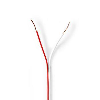 Nedis Högtalarkabel | 2x 0.50 mm² | CCA | 100.0 m | Rund | PVC | Vit | Emballage