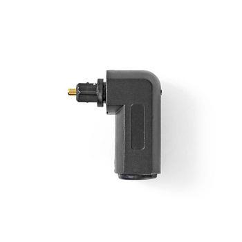 Nedis TosLink Adapter | TosLink Hane | TosLink Hona | Vinklat 90° | ABS | Svart | 10 st. | Plastpåse