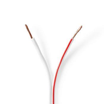 Nedis Högtalarkabel | 2x 1.50 mm² | CCA | 15.0 m | Rund | PVC | Vit | Emballage