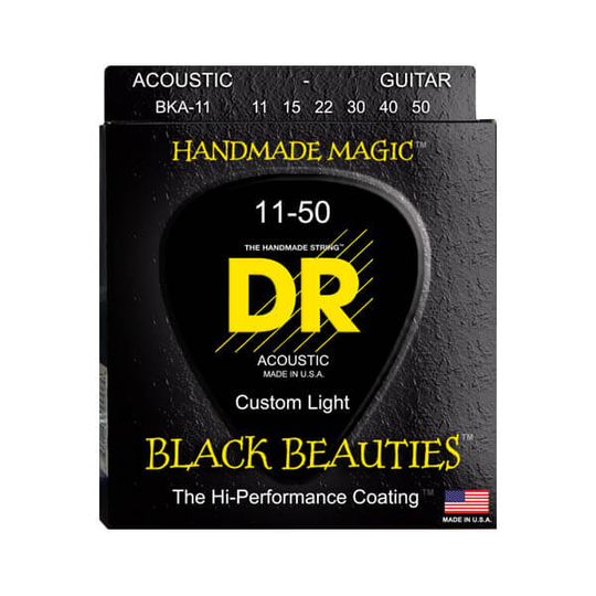 DR Strings BKA-11 Black Beauties western-gitarr strängar, 011-050