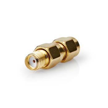 Nedis SMA Adapter | SMA Hane Reverse Polarity | SMA Hona | Guldplaterad | 50 Ohm | Rak | Koppar | Guld | 2 st. | Kuvert