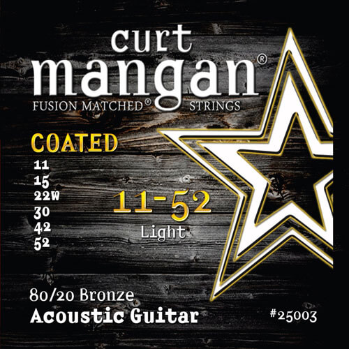 Curt Mangan 25003 Coated 80/20 Bronze western-gitarr-strängar 011-052