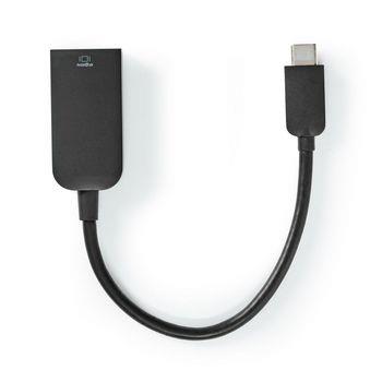 Nedis USB-C- Adapter | USB 3.2 Gen 1 | USB-C- Hane | HDMI- Hona | 4K@60Hz | 0.20 m | Rund | Nickelplaterad | PVC | Svart | Plastpåse