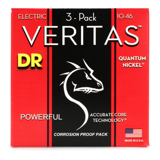 DR Strings VTE-10-3PK Veritas el-gitarrsträngar, 010-046 (3 pack)